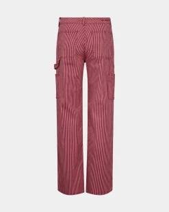 GITTESW TROUSERS - Red Striped