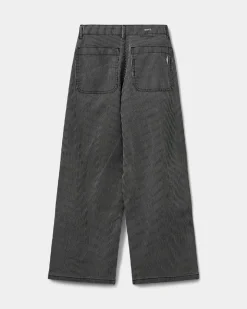 GITTESY TROUSERS - Black thin stripe