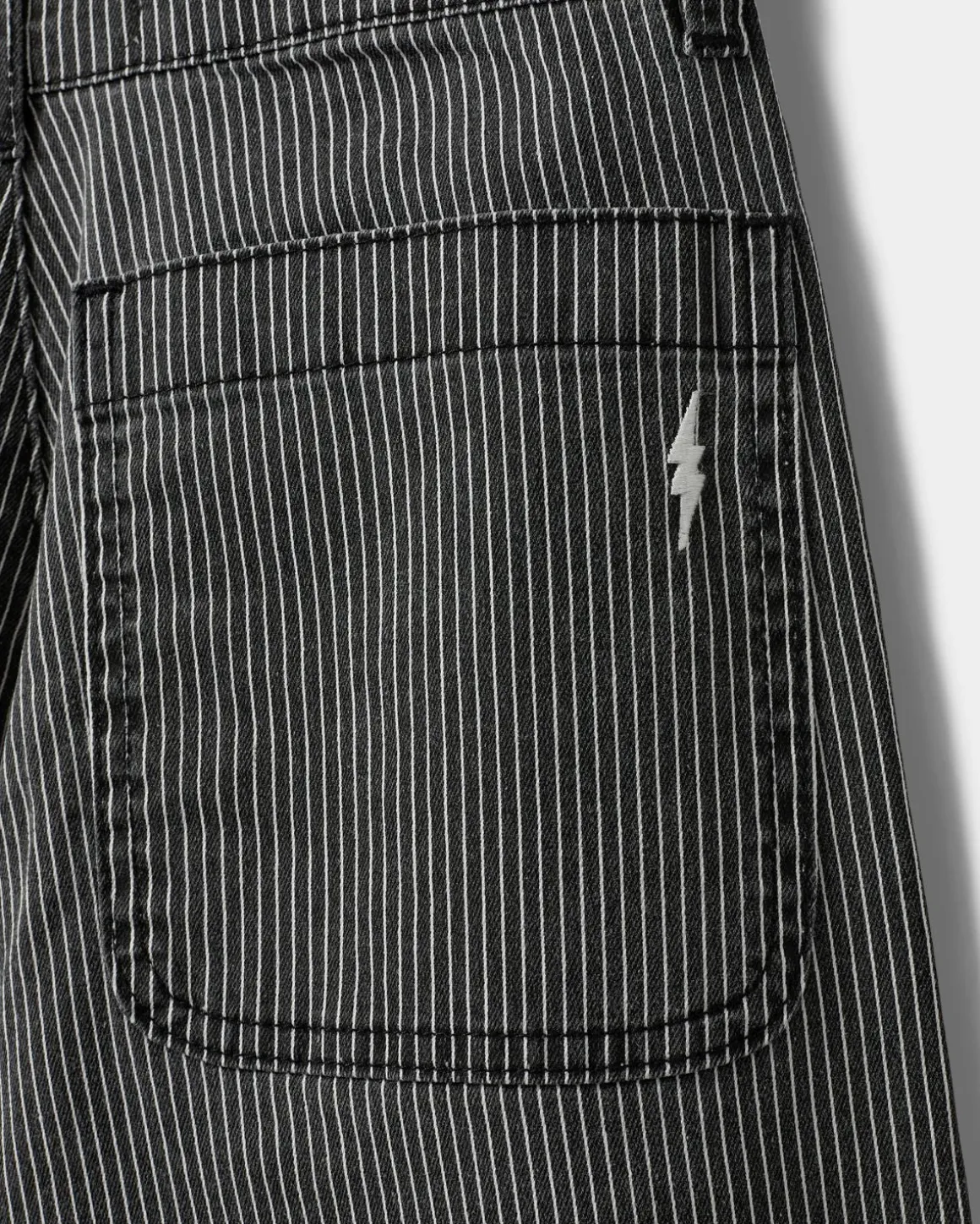 GITTESY TROUSERS - Black thin stripe