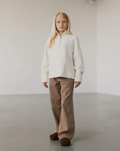 GITTESY TROUSERS - Brown thin stripe