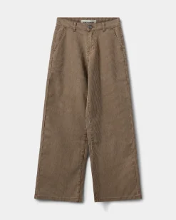 GITTESY TROUSERS - Brown thin stripe