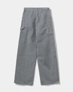 GITTESY TROUSERS - Dark Blue striped