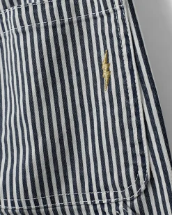 GITTESY TROUSERS - Dark Blue striped