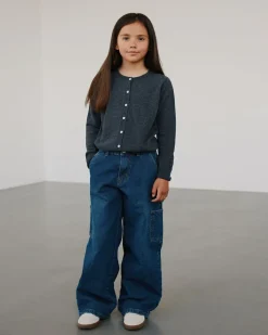 GITTESY TROUSERS - Denim blue