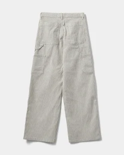 GITTESY TROUSERS - Light Brown Striped
