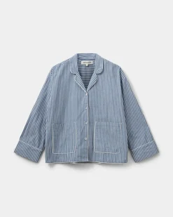 IMANASW SHIRT - Blue striped