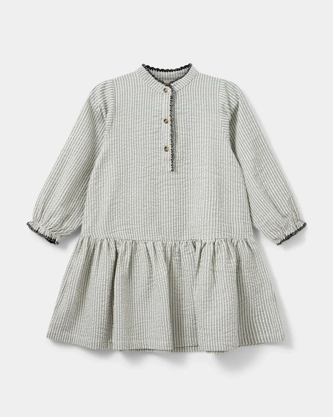 INDICASK DRESS - Black thin stripe