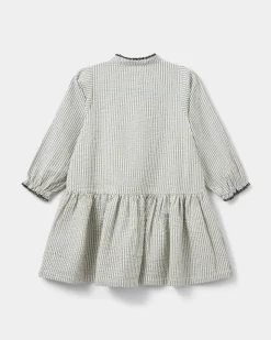 INDICASK DRESS - Black thin stripe