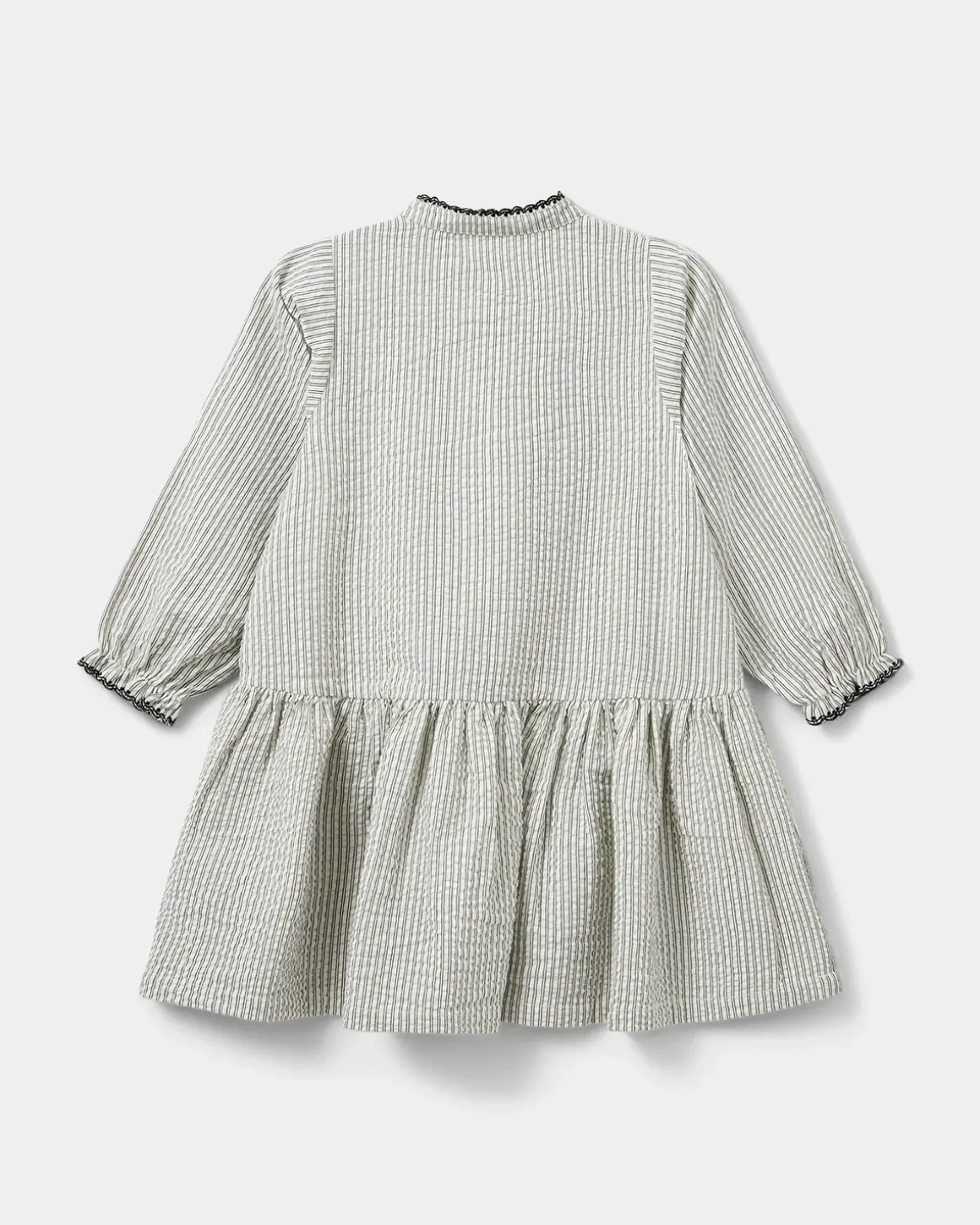 INDICASK DRESS - Black thin stripe