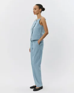 IRISHSW TROUSERS - Light Blue striped