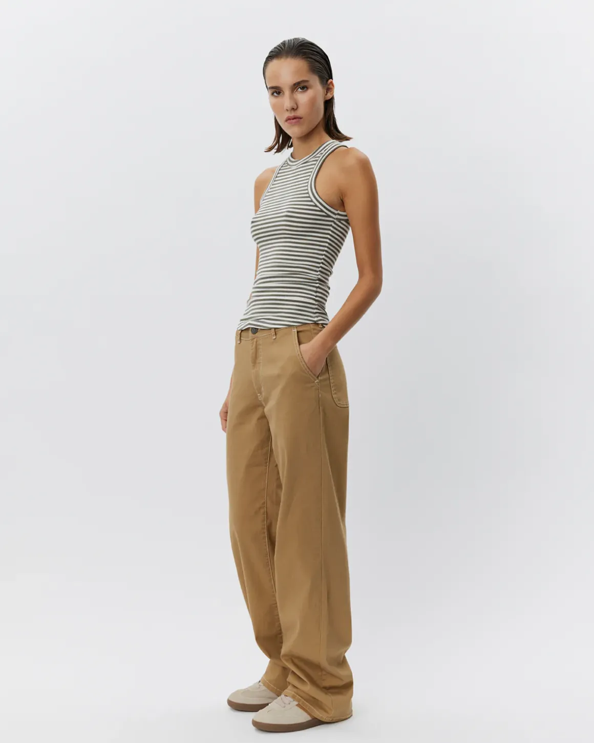 JULLIESW STRIPE TOP - Army striped