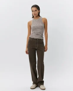JULLIESW STRIPE TOP - Brown Striped
