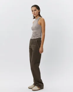 JULLIESW STRIPE TOP - Brown Striped