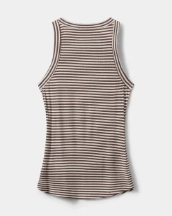 JULLIESW STRIPE TOP - Brown Striped