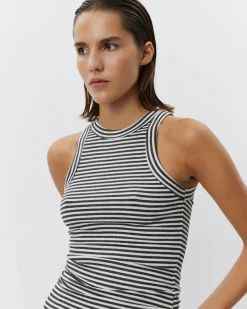 JULLIESW STRIPE TOP - Dark Grey Striped