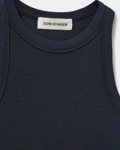 JULLIESW STRIPE TOP - Navy Black striped