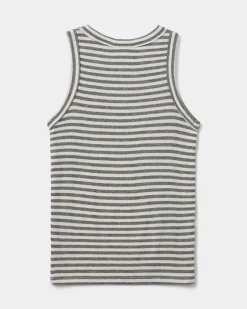 JULLIESY RIB TOP - Grey Striped