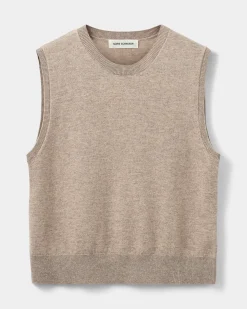 KARLISW VEST - Brown melange