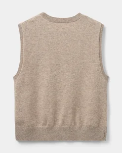 KARLISW VEST - Brown melange