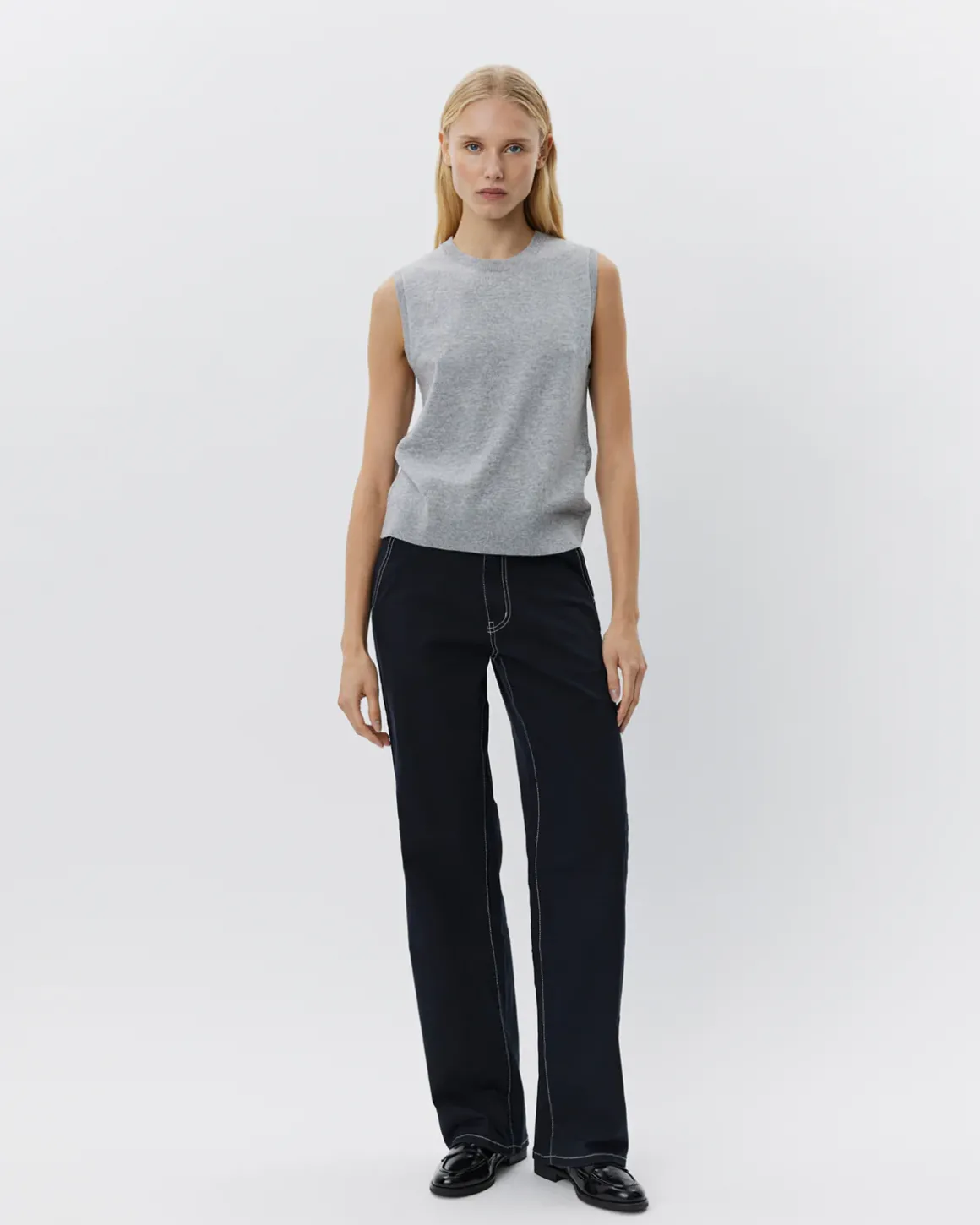 KARLISW VEST - Grey melange