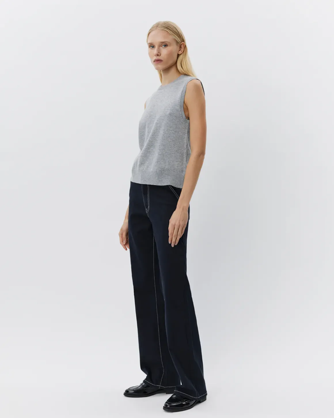 KARLISW VEST - Grey melange