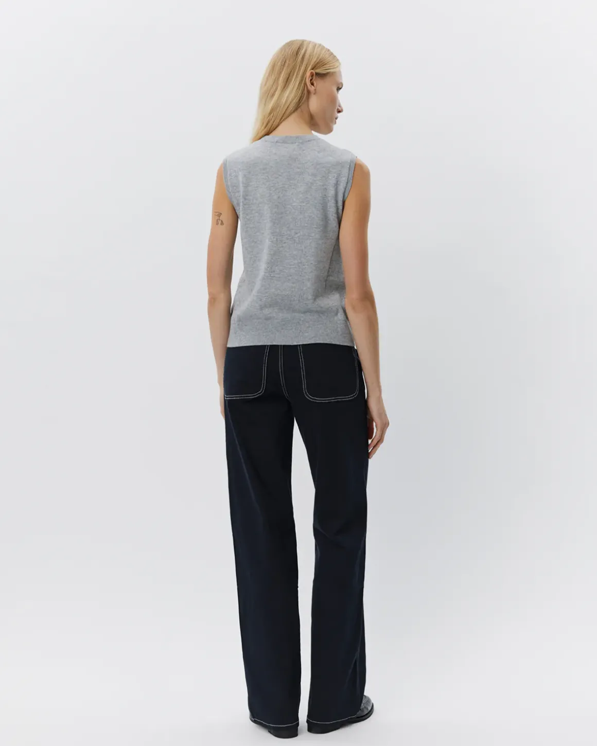 KARLISW VEST - Grey melange