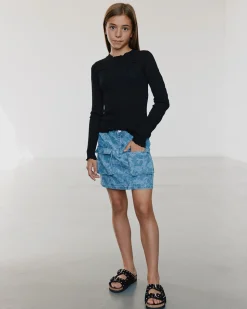 LARASY SKIRT - Light denim blue