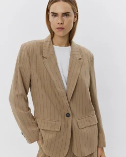 LENNONSW BLAZER - Light Brown Striped
