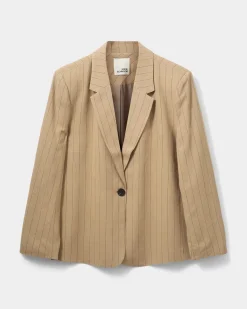 LENNONSW BLAZER - Light Brown Striped