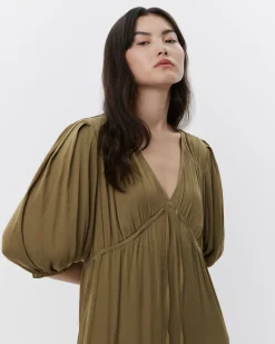 LIZETTESW DRESS - Olive Leaf