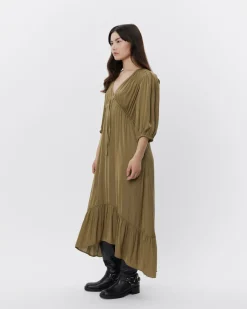LIZETTESW DRESS - Olive Leaf