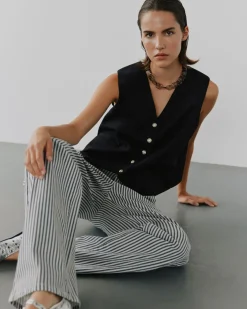 LUCCASW JEANS - Black striped