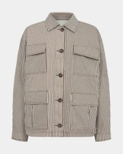 LYNNSW JACKET - Brown Striped