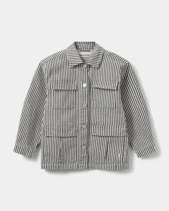 LYNNSY JACKET - Black striped