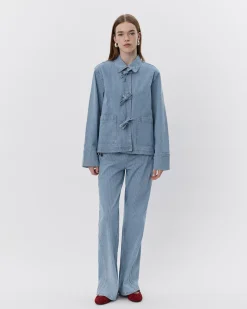 LYONSW TROUSERS - Blue striped