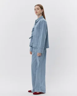 LYONSW TROUSERS - Blue striped