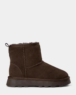 MARIESW TEDDY BOOT - Dark brown