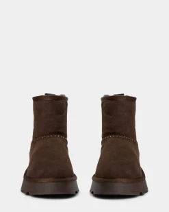 MARIESW TEDDY BOOT - Dark brown