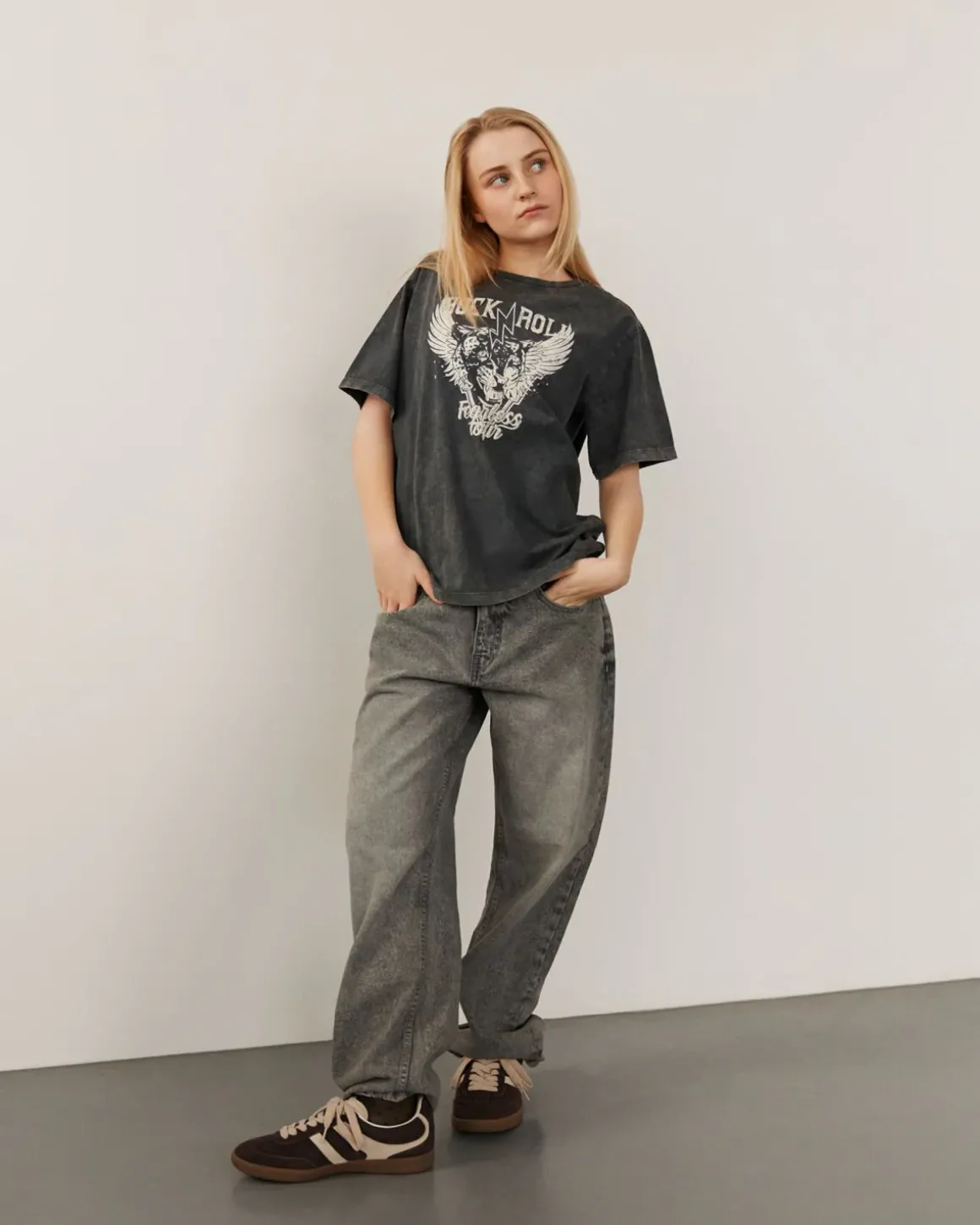 MELIKASY LOW WAIST TROUSERS - Grey
