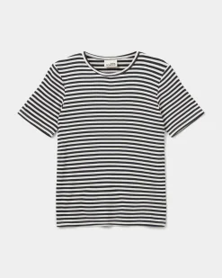 NATALIASY RIB T-SHIRT - Black striped