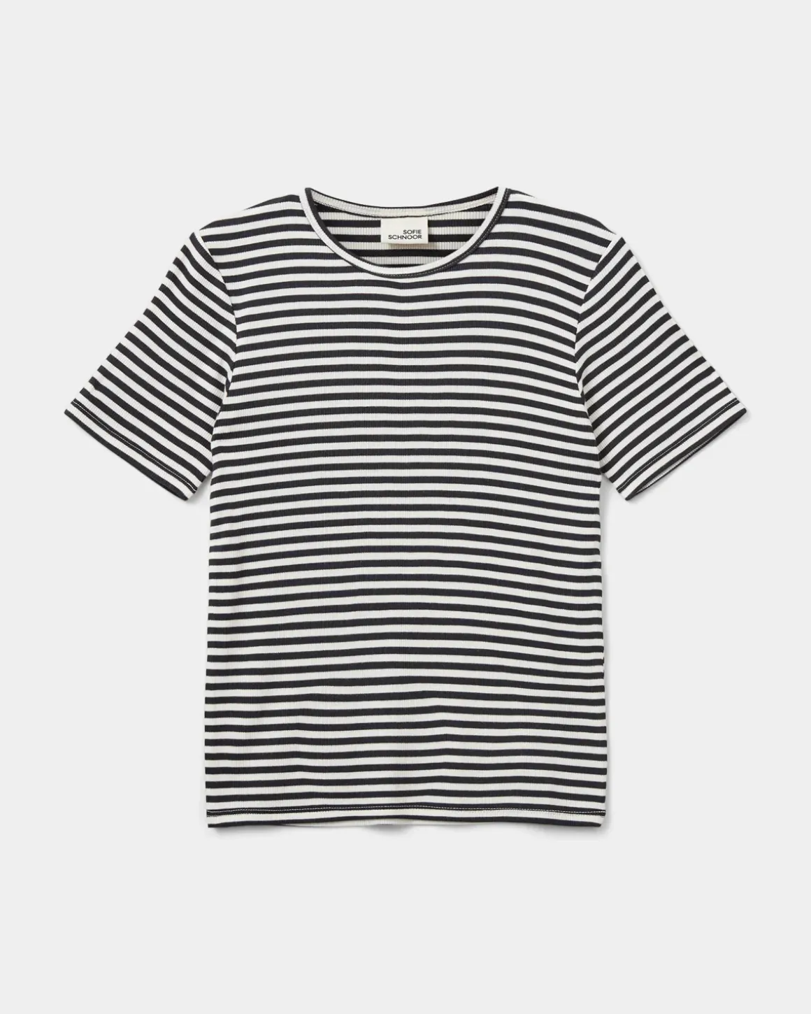 NATALIASY RIB T-SHIRT - Black striped
