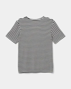 NATALIASY RIB T-SHIRT - Black striped