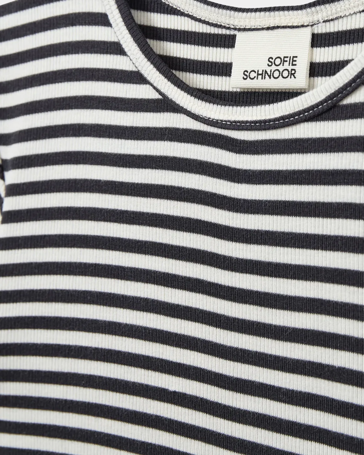 NATALIASY RIB T-SHIRT - Black striped