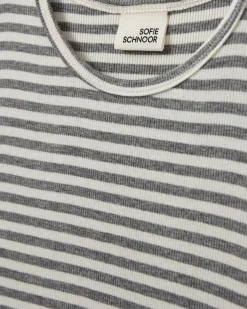 NATALIASY RIB T-SHIRT - Grey Striped