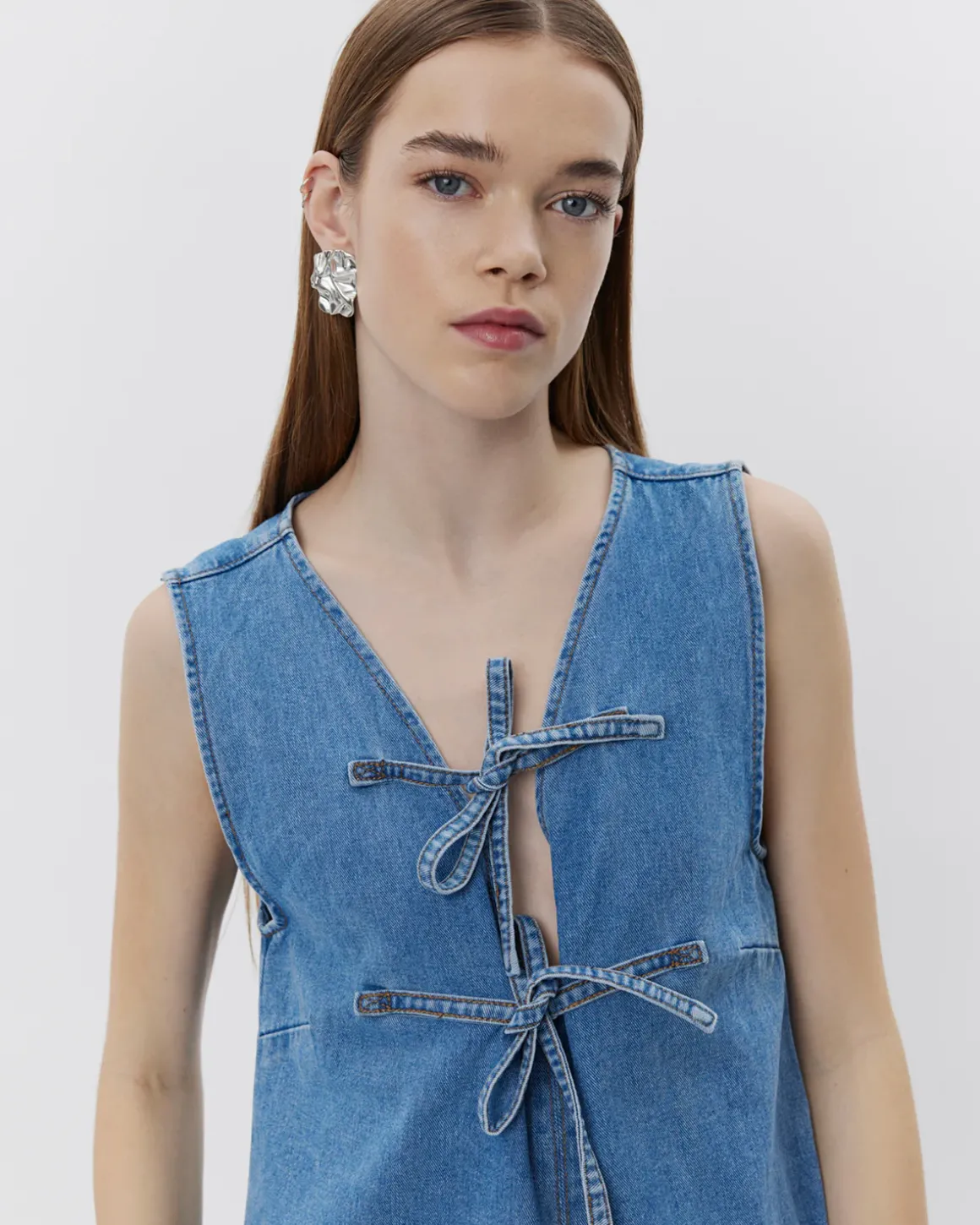 NELLESW TOP - Denim blue