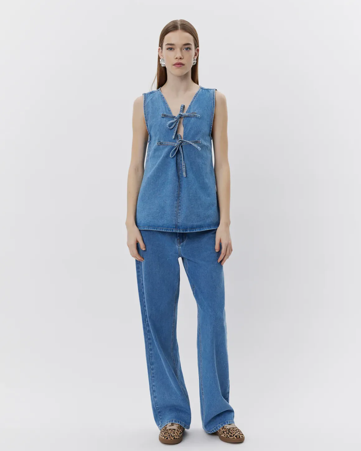 NELLESW TOP - Denim blue