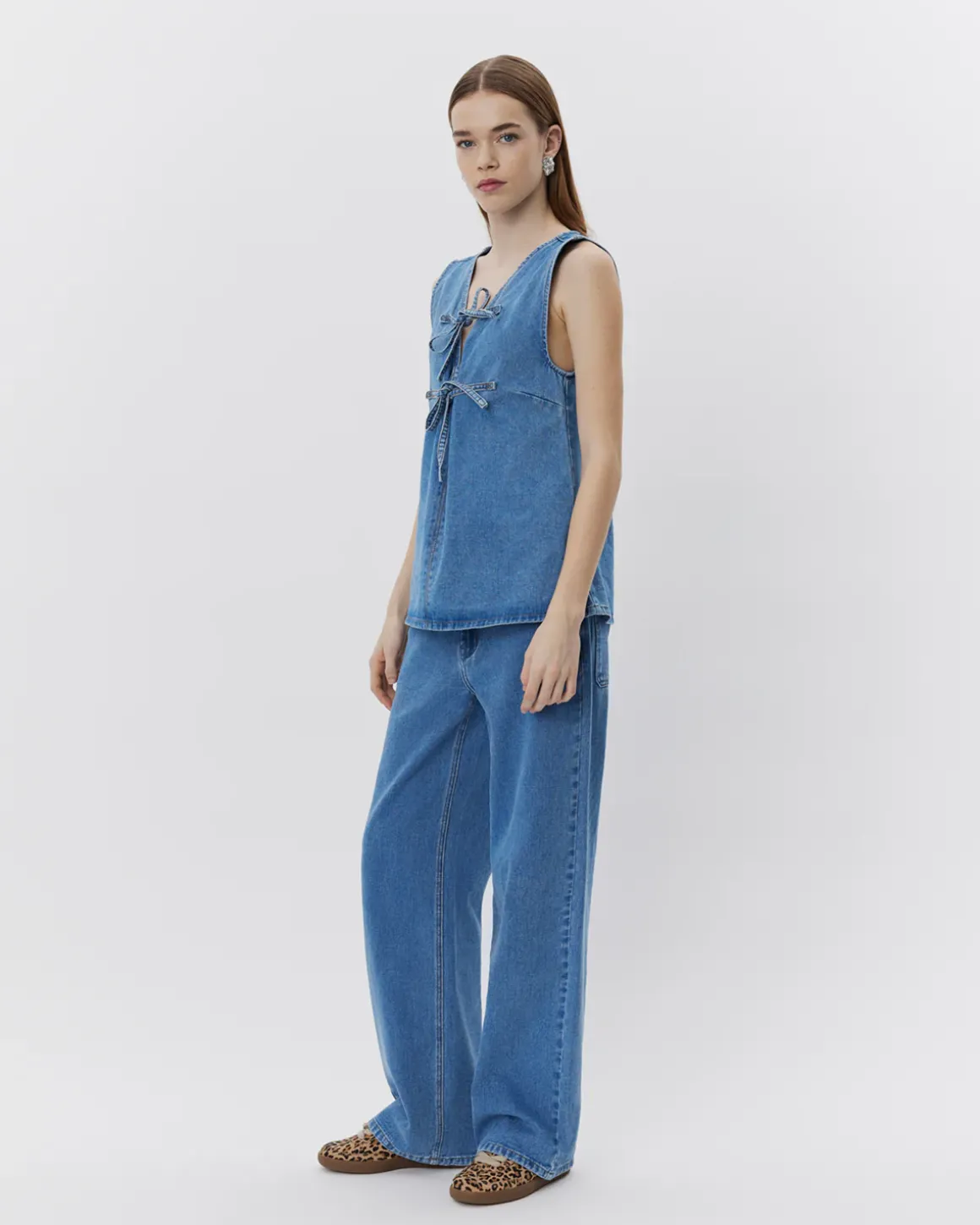 NELLESW TOP - Denim blue