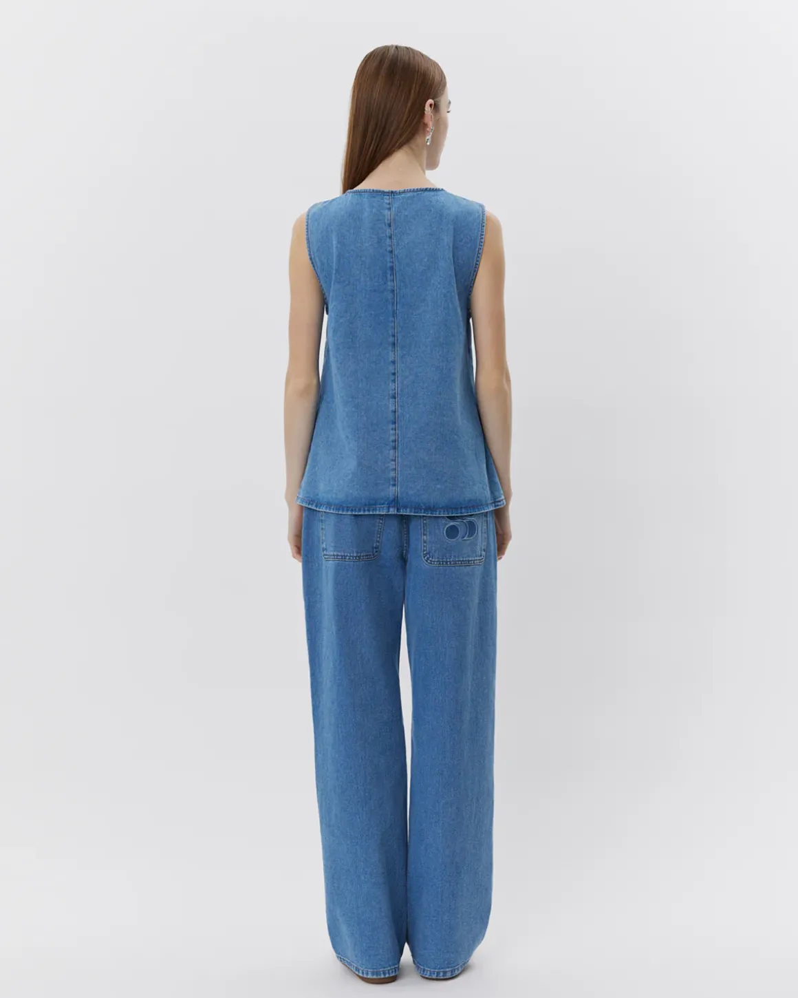 NELLESW TOP - Denim blue