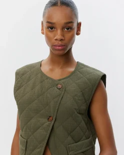 OLGASW VEST - Dark green
