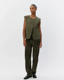 OLGASW VEST - Dark green